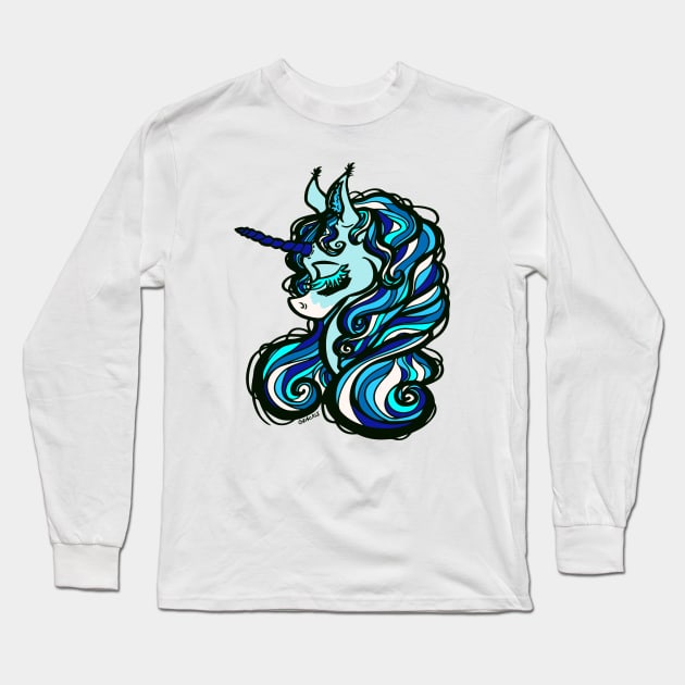 Dallas Football Unicorn Long Sleeve T-Shirt by Jan Grackle